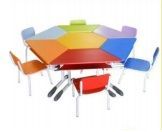 CONJUNTO MESA COM FORMAÇÃO SEXTAVADA